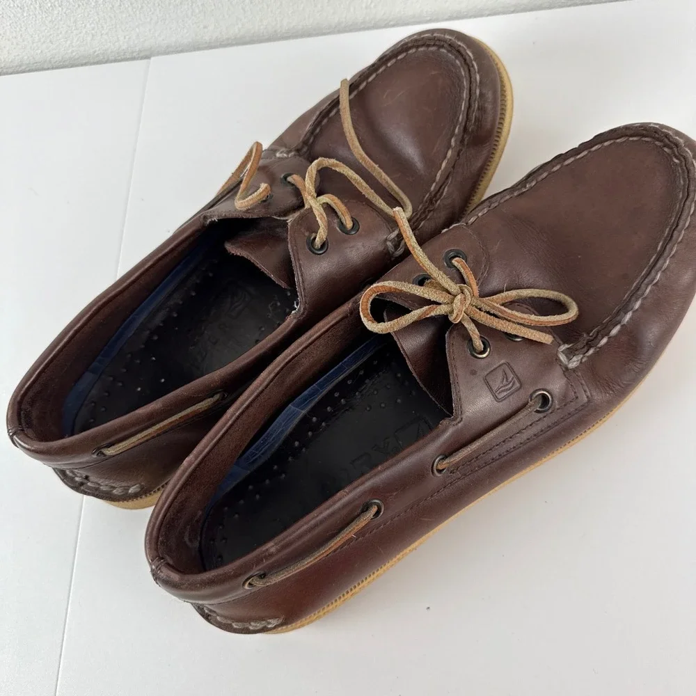 Sperry Top-Sider Mens Authentic Original Boat Shoes Brown Leather 0195115 9.5M